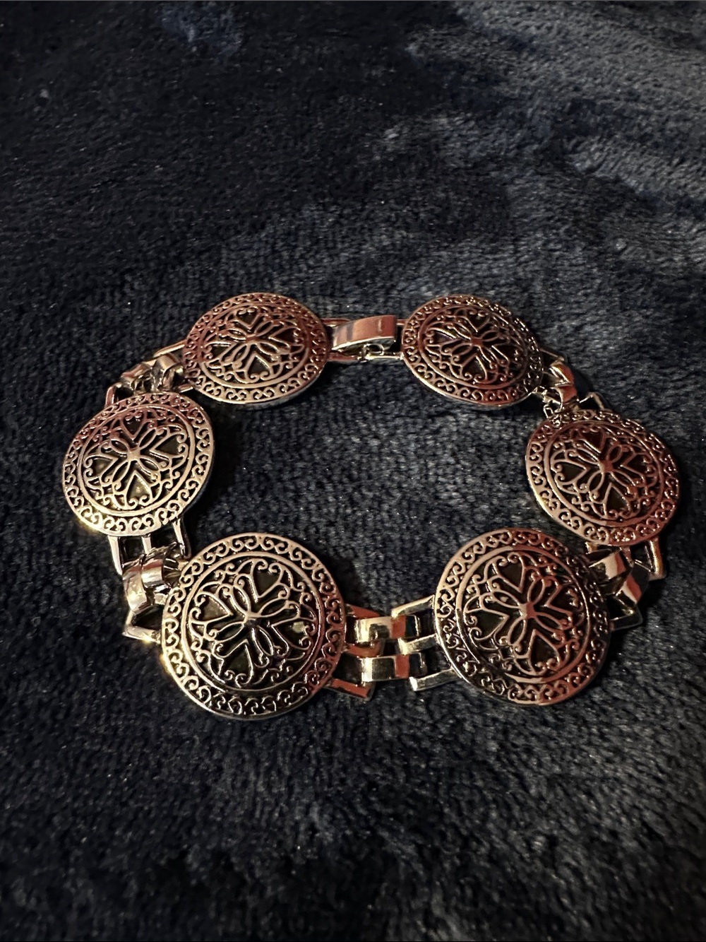 Lia Sophia Vintage-Inspired Round Medallion Link Bracelet
